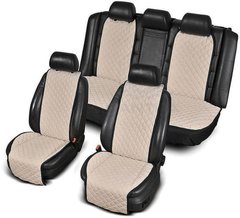 Купить Накидки для сидений Алькантара широкие комплект Бежевые 4929 Накидки для сидений Premium (Алькантара)