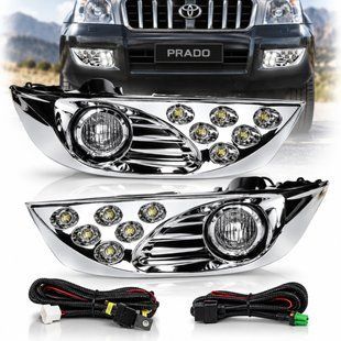 Buy LED Fog Lights for Toyota Prado FJ120 2003-2009 H3 12V 55W FOG+DRL with Wiring Kit (TY-085E-W 2in1 Сhromе) 65579 Fog lights model Foreign car