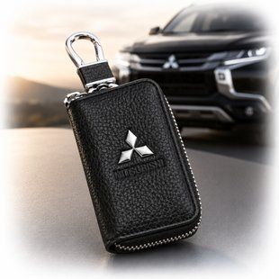 Купити Чохол для ключів з карабіном Mitsubishi (Тіснена кожа) 31768 Чохли для автоключів