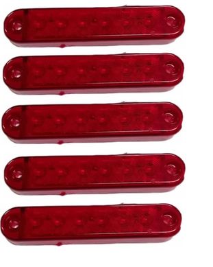 Купить Габарит LED прямоугольный 100х20 мм / 12/24V / 6 диодов / Красный 1 шт (MRT 53 К 182) 8343 Габаритные огни