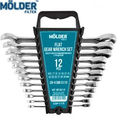 Купити Набір ключів комбінованих Molder з тріскачкою 7-19 мм 10 шт Оригінал (MT56112) 58961 Набори інструментів