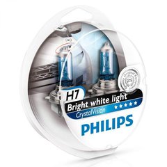 Купить Автолампа галогенная Philips Crystal Vision H7 12V 55W 4300K 2 шт (12972CVSM) 38418 Галогеновые лампы Philips