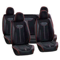 Купить Чехлы Накидки для сидений Voin 5D Комплект Черные Красный кант (VB-8830 Bk) 67120 Накидки для сидений Premium (Алькантара)