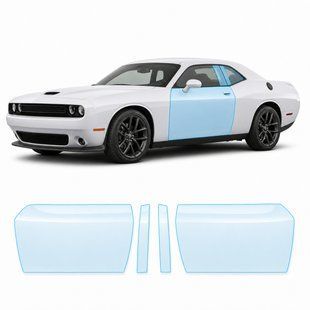 Buy Pre-cut paint protection film for Dodge Challenger LC facelift 2015-2023 - doors and windows pillars 104053 Model-specific paint protection film patterns for Dodge