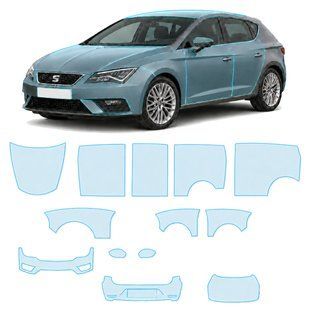 Купить Антигравийная защитная бронепленка по лекалам для Seat Leon III 2012-2020 - полный кузов 108765 Модельные лекала защитных пленок для Seat