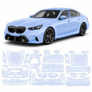 Купити Антигравійна захисна бронеплівка за лекалами для BMW M5 G90 2024- повний кузов 102703 Модельні лекала захисних плівок для Bmw