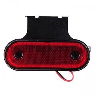 Buy LED rectangular size 110x42 mm / 12/24V / 20 diodes / rubber bracket / Red 2 pcs (T&uuml;rkiye) 8344 Side lights