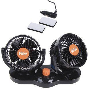 Купить Автомобильный вентилятор Vitol 4" 24V 10W на подставке двойной две скорости две регулировки (HX-T304-1) 91393 Вентиляторы и тепловентиляторы для авто