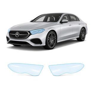 Купити Антигравійна захисна бронеплівка за лекалами для Mercedes-Benz E-Class W214 2023- оптика (фари та ПТФ) 106824 Модельні лекала захисних плівок для Mercedes-Benz