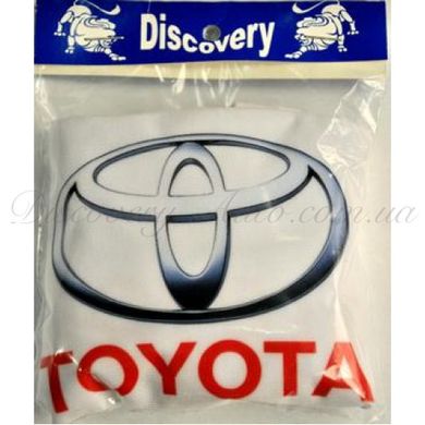 Купити Чохли для підголівників Універсальні Toyota Білі Кольоровий логотип 2 шт 26326 Чохли на підголовники