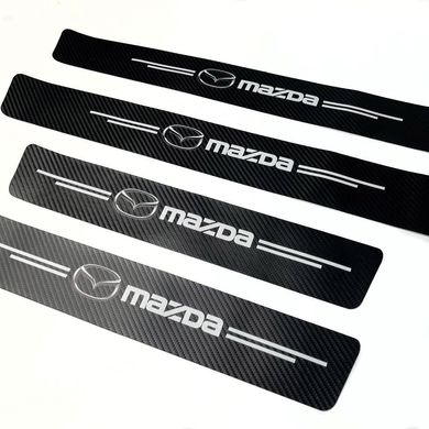 Купить Защитная пленка накладка на пороги для Mazda Черный Карбон 4 шт 42647 Защитная пленка для порогов и ручек