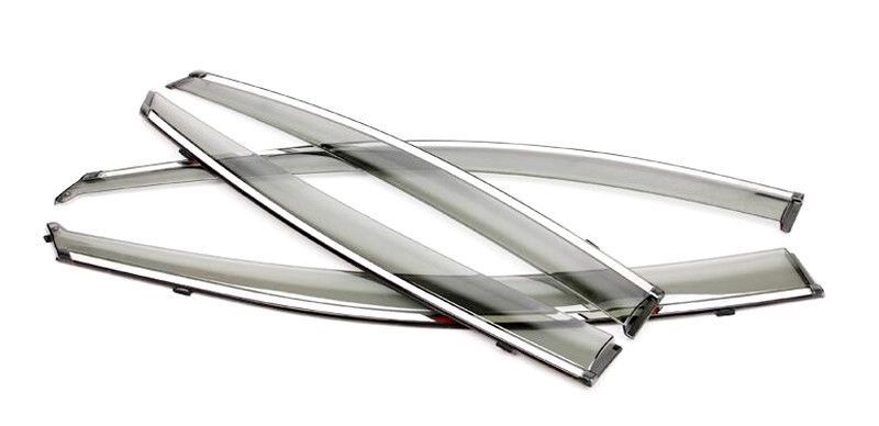 Купити Дефлектори вікон вітровики Honda CR-V 2012 Хром молдинг 7706 Дефлектори вікон Honda