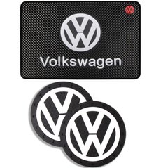 Купити Набір антиковзних килимків для торпеди та підсклянника Volkswagen 3 шт 63028 Антиковзні килимки на торпеду