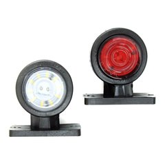 Купить Габаритные огни LED для грузовиков Рожки 24V / прямой мини 8,5 см Линза / Красный-Белый 2 шт (Л 060) 5754 Габариты рожки