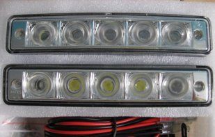 Купить Дневные ходовые огни ДХО / 150x30x40 мм / 1W*5SMD / корпус пластик / Белые 2 шт 8377 Дневные Ходовые Огни (ДХО)