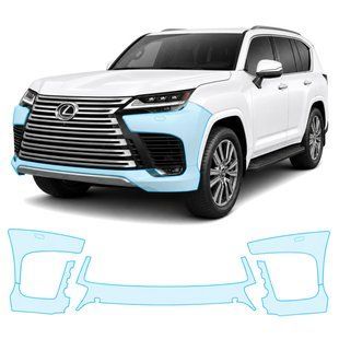 Купити Антигравійна захисна бронеплівка за лекалами для Lexus LX J300 2021- передній бампер 106266 Модельні лекала захисних плівок для Lexus