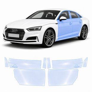 Купити Антигравійна захисна бронеплівка за лекалами для Audi A5 F5 2016-2019 - зони дверей і стійки вікон 101459 Модельні лекала захисних плівок для Audi
