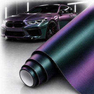 Buy Carbon Film 3D with Microchannels 1.52 Meters x 10 cm Chameleon Matte Green-Purple (CL-CCF-05) 62392 Carbon film universal 3D 5D 7D