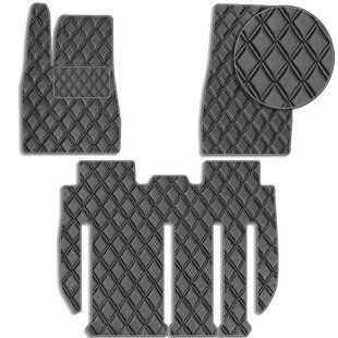 Buy Eco-leather floor mats for Tesla Model X 2015- with heel pad Black (Rombus) 69829 Floor mats for Tesla