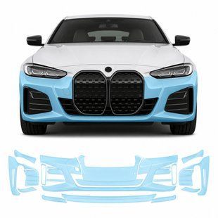 Купити Антигравійна захисна бронеплівка за лекалами для BMW 4 Series Gran Coupe G26 2021- передній бампер 102124 Модельні лекала захисних плівок для Bmw