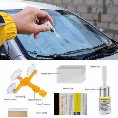 Купить Набор для ремонта лобового стекла Sunroz Windshield Repair полимер 3 мл 63239 Клей Водостойкий - Токопроводящий - Для зеркала и стекла