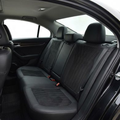 Купить Авточехлы накидки для сидений 5D KIWI Алькантара Экокожа Закрытая Спинка Комплект Черные 100496 5D Чехлы универсальные