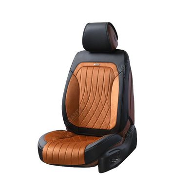 Купить Авточехлы для сидений Алькантара Экокожа Elegant Modena комплект Коричневые (700 137) 31810 Накидки для сидений Premium (Алькантара)