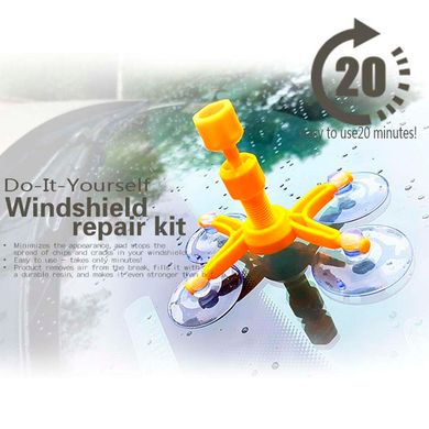 Купити Набір Ремонту Лобового скла Sunroz Windshield Repair 3 мл 63239 Клей Водостійкий - Струмопровідний - Для дзеркала та скла
