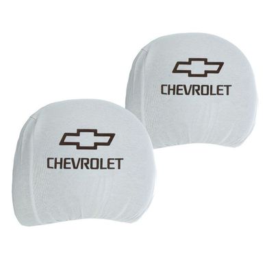 Купить Чехлы для подголовников Универсальные Chevrolet Белые 2 шт 26309 Чехлы на подголовники