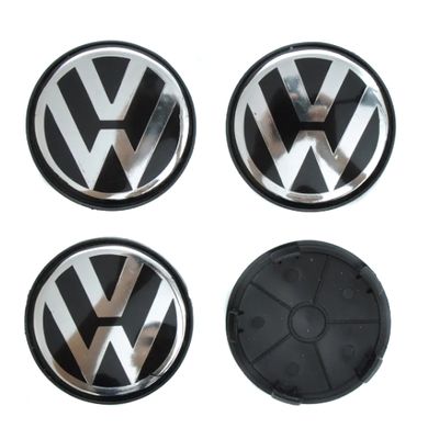 Купити Ковпачки на литі диски VW 65 60 мм / Чорні 4 шт 23035