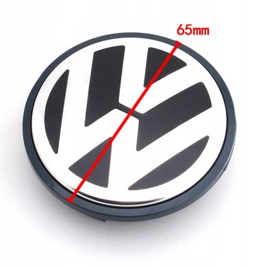 Купить Колпачки на литые диски VW 65 x 60 мм / Черные 4 шт 23035