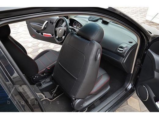 Buy MW Brothers seat covers for Chevrolet AVEO (T255) 3D 2006-2012 Premium Style series (red stitching) 59061 MW Brothers model covers