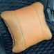Buy Pillow with BMW logo Eco-leather 3D Colored logo Brown 1 piece 100411 Pillows for the headrest - under the neck - 3 photos from 4