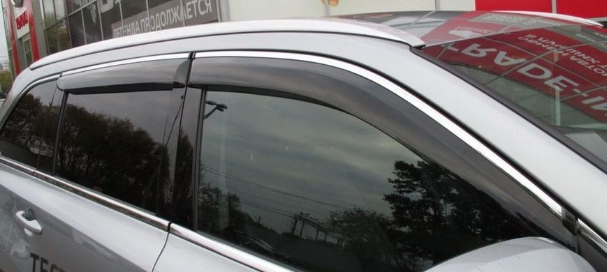 Купити Дефлектори вікон вітровики для Ford Mondeo 2014- Sedan З Молдингом Хром 35873 Дефлектори вікон Ford