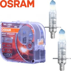 Купить Автолампа галогенная Osram Night Breaker Laser +150% 12V H1 55W 2 шт (64150 NL-BOX) 38348 Галогеновые лампы Osram