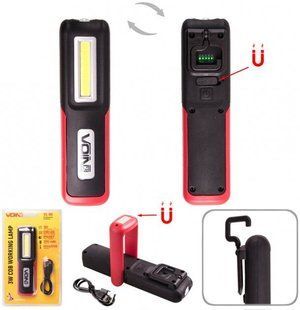 Купити Ліхтар Перенесення VOIN 3W-COB+3W XPE / АКБ1200 mAh Магнит Акумулятор Вбудований (USB Зарядка) 44738 Ліхтарики Переноски Прожектори