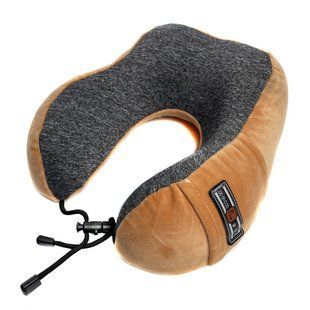 Buy Travel pillow for neck velour with memory effect Sport (with ties) Blue 39766 Travel pillow