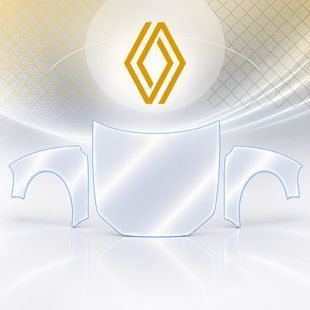 Купить Антигравийная защитная бронепленка по лекалам для Renault Clio V 2019- капот и передние крылья 108487 Модельные лекала защитных пленок для Renault