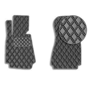 Buy Front eco-leather floor mats for BMW 5 (E39) 1995-2003 with heel pad 2 pcs (Rombus) 80548 Floor mats for Bmw