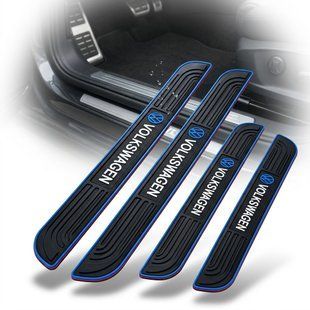 Buy Protective door sill strips for Volkswagen Front 520 x 450 mm Rear 370 x 450 mm Rubber Black 4 pcs. 101227 Protective film for thresholds and handles