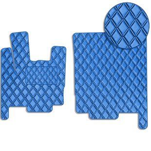 Купить Коврики в салон для DAF XF 95 2002-2006 Экокожа с подпятником Синие 2 шт (Rombus) 84507 Коврики для DAF