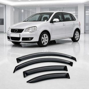 Купить Дефлекторы окон ветровики для Volkswagen Polo IV 5d 2004-2009 Скотч 3M (AMV23904) Acrylic 4 шт 110759 Дефлекторы окон Volkswagen