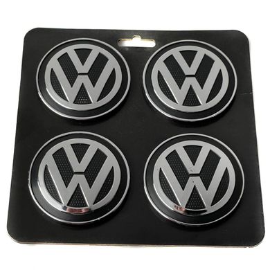 Купити Ковпачки заглушки на литі диски Volkswagen 56 / 52 мм Чорні 4 шт Оригінал (6CD601171) 36729 Ковпачки на титани