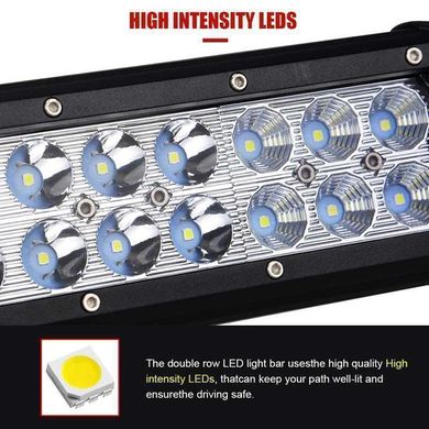 Купить Светодиодная Балка фара LED / 710x107x73 mm / 180W / 3W*60 / 10-30V / Ближний и Дальний свет (D-180W) 8700 Балка LED