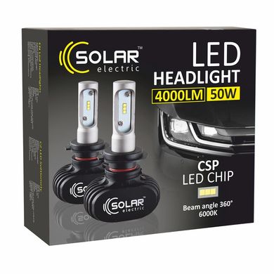 Купить LED лампы автомобильные Solar H7 радиатор 4000Lm / CSP / 50W / 6000K / IP65 / 9-32V 2 шт (8107) 25818 Лампы - LED основного света