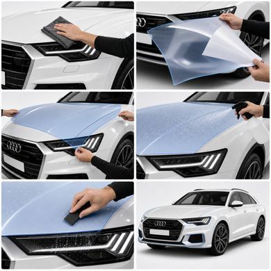 Купити Антигравійна захисна бронеплівка за лекалами для Audi Q8 4M facelift 2024- дзеркала 101727 Модельні лекала захисних плівок для Audi