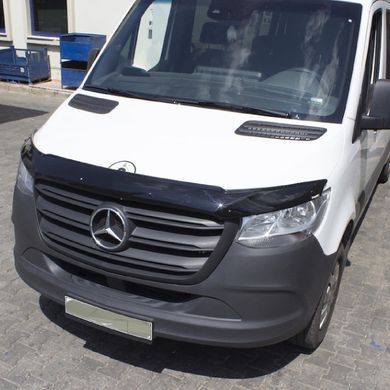 Купити Дефлектор капоту мухобійка Mercedes-Benz Sprinter (907) 2018-2025 Євро Кріплення (Vip Tuning) 7092 Дефлектори капота Mercedes-benz