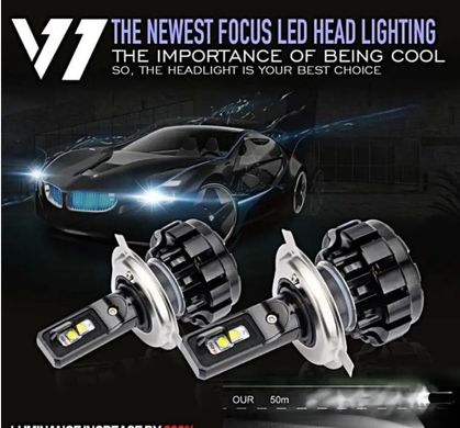 Купити LED лампи автомобільні Focus Beam H3 вентилятор 4000Lm V 1+ / CSP / 35W / 6000K / IP67 / 12-24V 2шт 25527 LED Лампи Китай