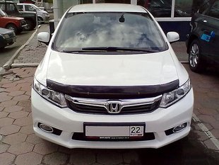 Купить Дефлектор капота мухобойка Honda Civic 2012- седан темная 7483 Дефлекторы капота Honda