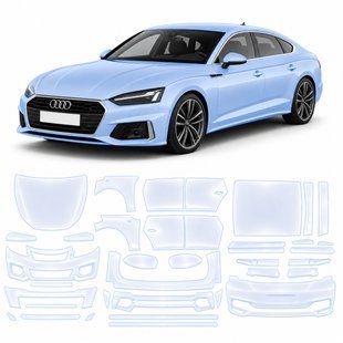 Купити Антигравійна захисна бронеплівка за лекалами для Audi A5 F5 facelift 2020-2024 - повний кузов 101478 Модельні лекала захисних плівок для Audi